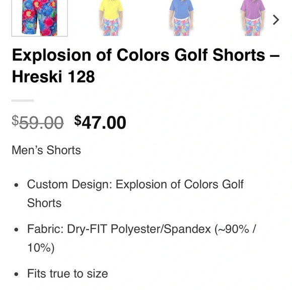 Hreski Explosion of Color Golf Shorts - Picture 7 of 7